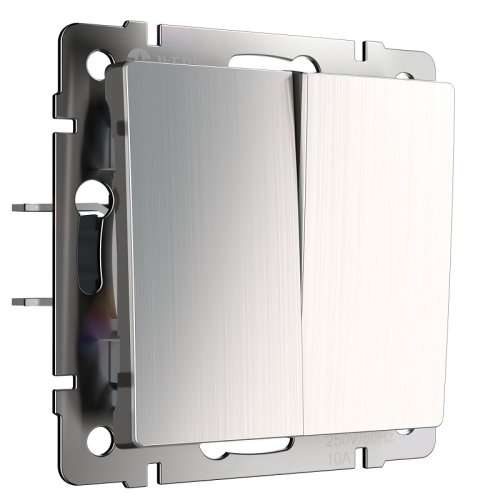 Выключатель без рамки Werkel 2-кл. глянцевый никель картинка